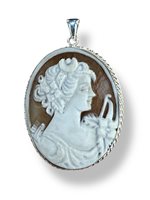 Pendente Mandile 1922 Donna Cammei  in Argento Conchiglia 2MCICM194.4